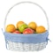 Vintiquewise White Round Willow Gift Basket, with Blue and White Gingham Liner and Handles, Medium QI004550BL.M - alternate 5
